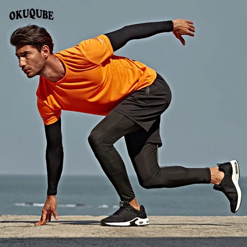 Мужская спортивная одежда черный серый белый спортивный костюм эластичная