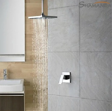 Бесплатная Доставка Латунь В Стену Кран Для Ванны и Душа Chrome 8 &quotКвадрат Осадков