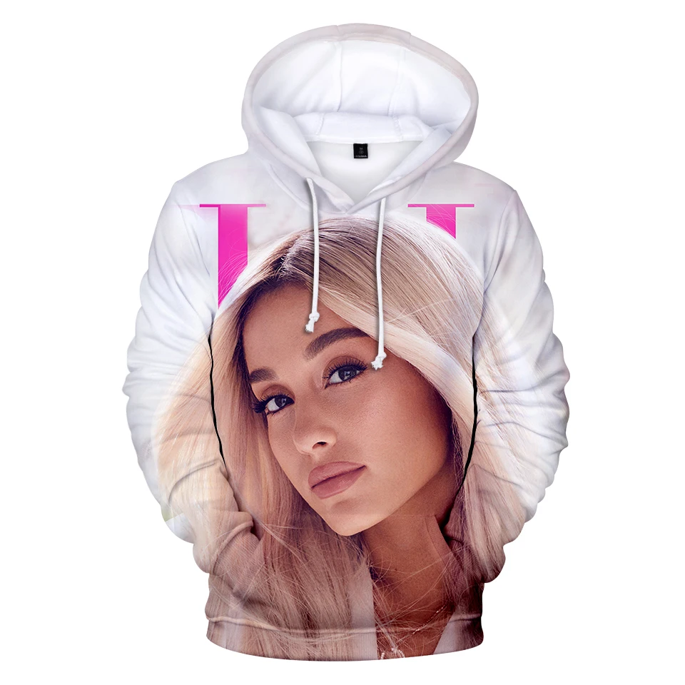 Модные толстовки с 3D принтом Ariana Grande для мужчин/женщин повседневные Зимние