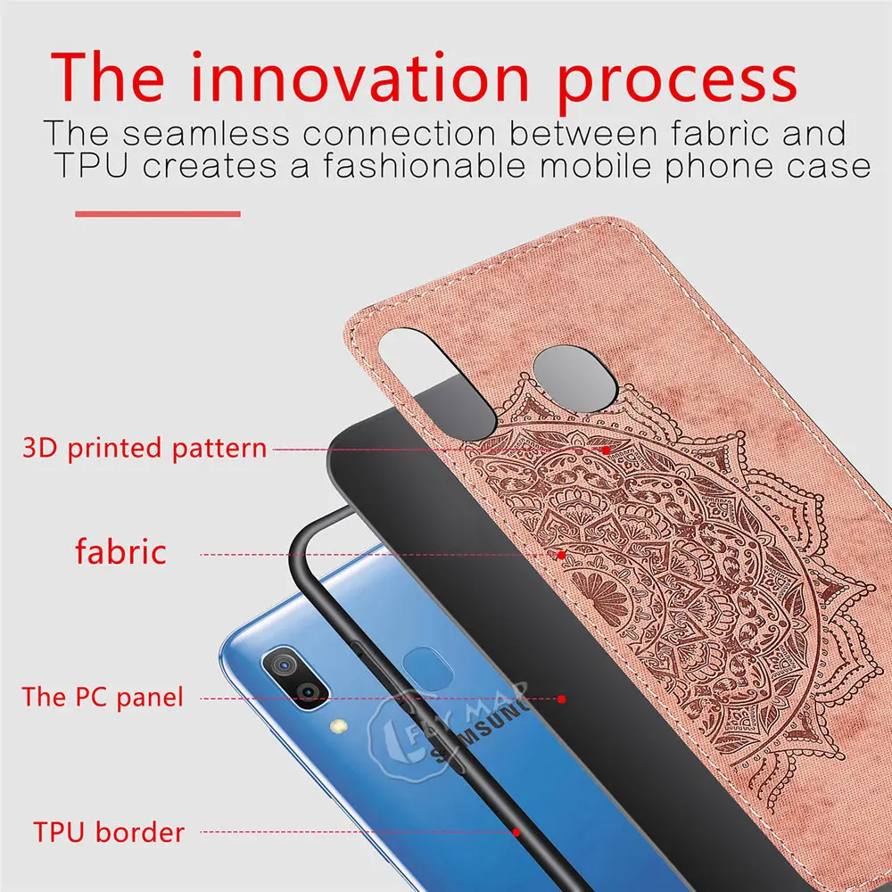 Fabric Canvas Silicon Phone Case for Samsung Galaxy A30 A 30 2019 A305FN SM-A305F/DS SM-A305FN Cloth Texture Protective Cover |