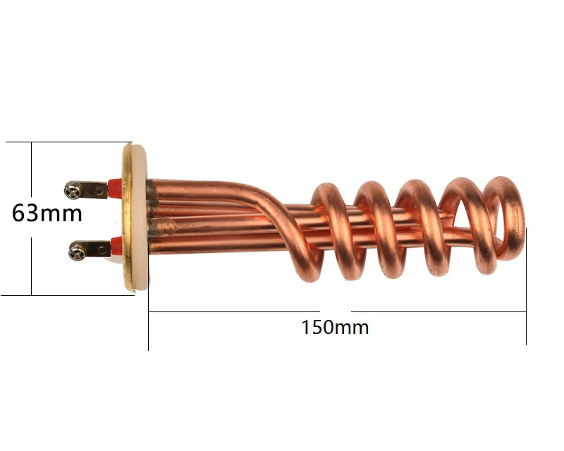 Электрическая спиральная латунная нагревательная трубка 63 мм 220 В 3000 Вт