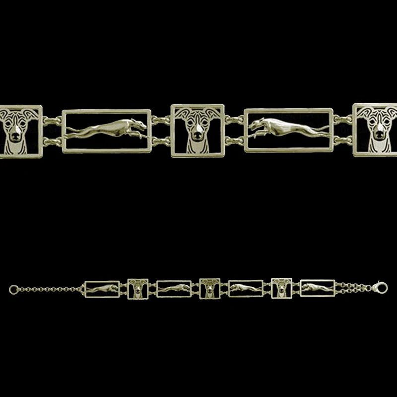 

Wholesale Italian Greyhound square frames Bracelet Pet Dog Jewelry --12Pcs/Lot
