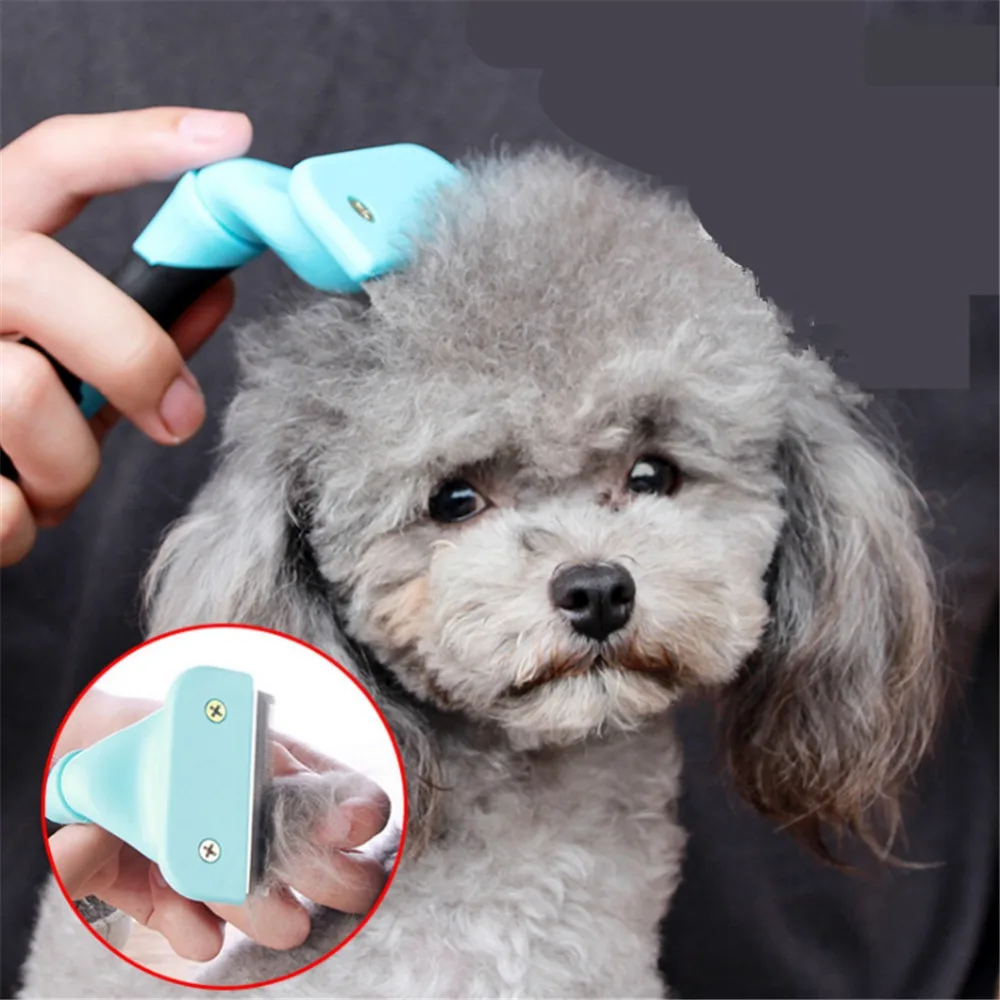 Собака Deshedding удаление волос щетки и гребни для волос для собаки кошки Уход за лошадьми кисть инструмент для стрижки волос из нержавеющей стали с рисунком собачки и котика расчески расходные материалы
