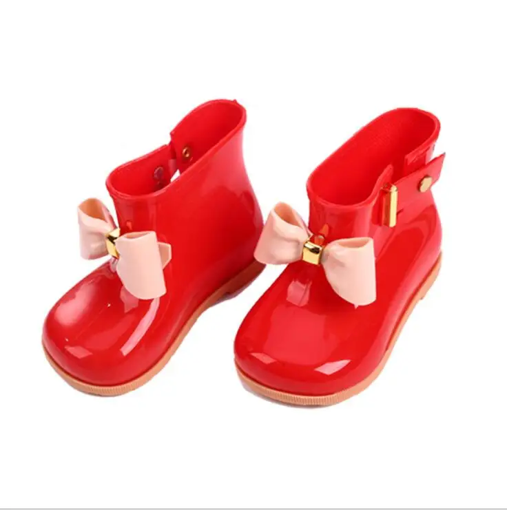 Новый мини KidsSpring осень для маленьких девочек резиновые сапоги теплые Красота лук