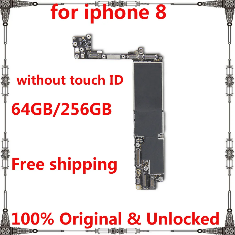

Оригинальная разблокированная материнская плата для iphone 8, 64 ГБ, полные чипы 256 ГБ, чистая материнская плата icloud без touch ID, логическая плата си...