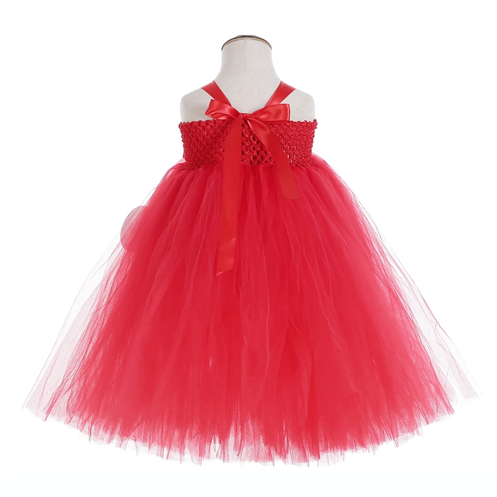 Red Tulle Tutu Polka Cartoon Teen Dresses Party Baby Girl First 2 Years Birthday Dress Vestido Girls Photography Costumes Outfit | Детская