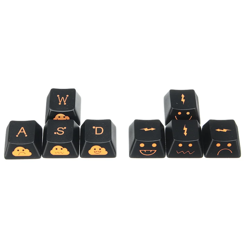 WASD+ направляющие колпачки для ключей, полупрозрачные колпачки для ключей с подсветкой, DIY клавиши из abs, сменный игровой механический переключатель для клавиатуры Cherry MX - Цвет: Оранжевый