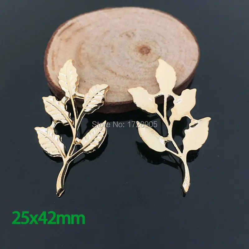

Классический цветок в форме листьев 10 шт. 25x42 мм матовая Золотая пуговица в форме листа украшение для винтажных ювелирных изделий