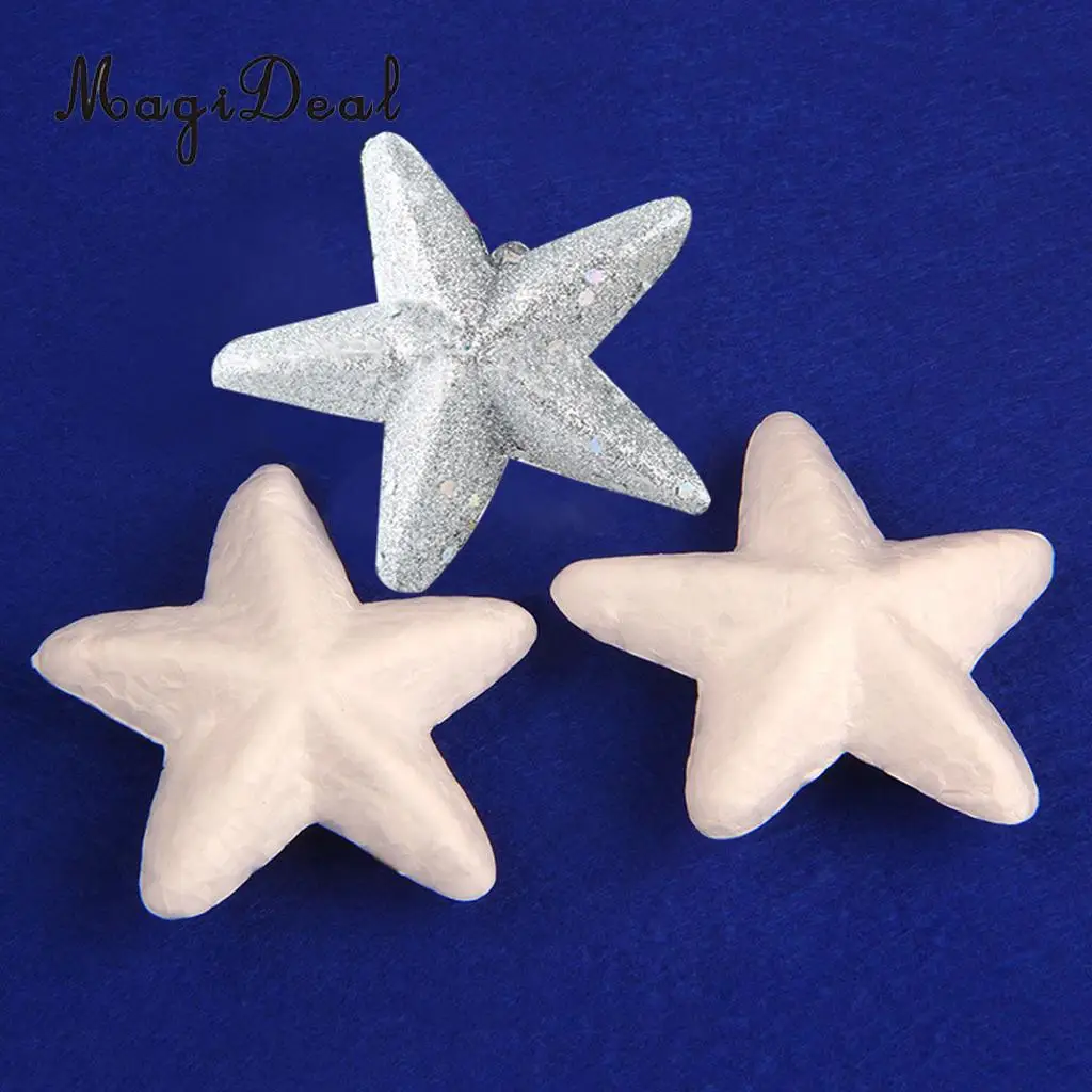 

20pcs White Star Shaped Styrofoam Foam Ornaments DIY Craft Party Decoration 65mm