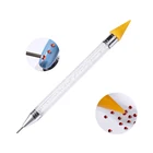 1 шт. двухсторонняя ручка для точечных ногтей, восковой карандаш, фотографический инструмент для искусства ногтей со стразами, 2 способа, набор для маникюра