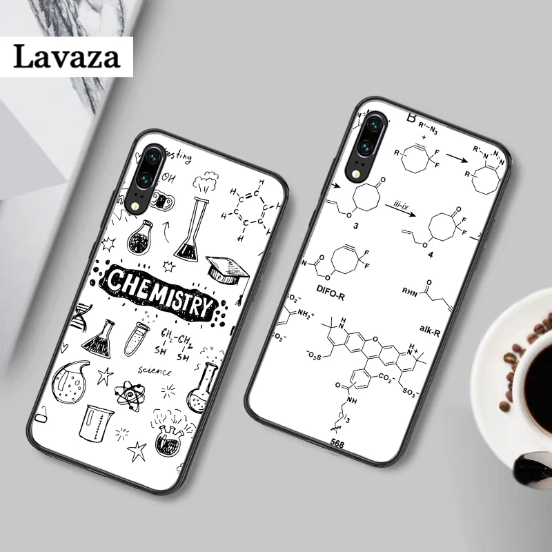 chemistry scribbles Silicone Case for Huawei P8 Lite 2015 2017 P9 2016 Mimi P10 P20 Pro P Smart Z 2019 P30 | Мобильные телефоны и