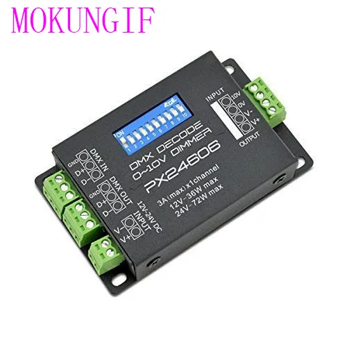Светодиодный контроллер PX24606 DMX 512 декодер 9A усилитель 12 в 24 В для 5050 3528 одиночной