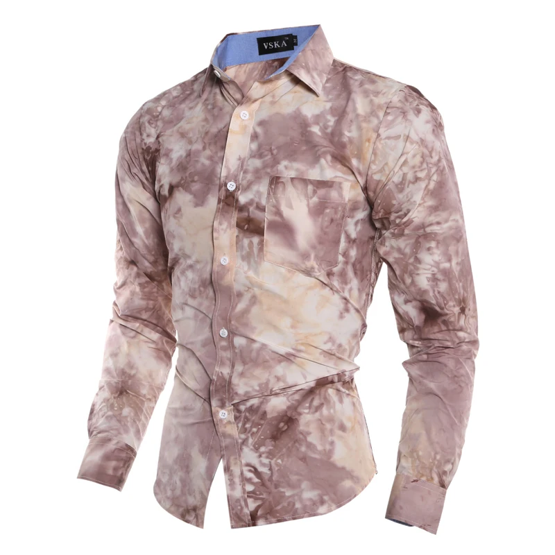 

Nice Pop Harajuku Blouse Men Printed Blouse Shirt Fashion 2D Painted Shirt 4 Colors Casual Slim Fit Floral Shirt Camisa M-XXL