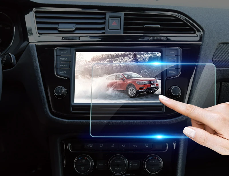 Стеклянная стальная наклейка для Volkswagen Tiguan 2017-2018 аксессуары интерьера Защитная