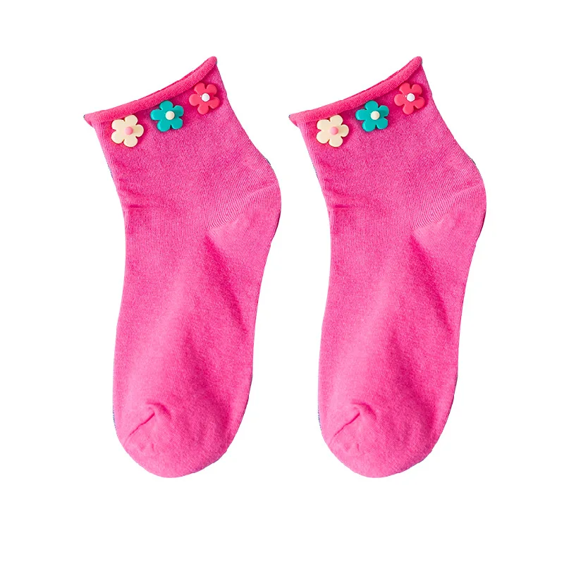 Kawaii/японские мягкие носки женские хлопковые летние короткие ярких цветов с