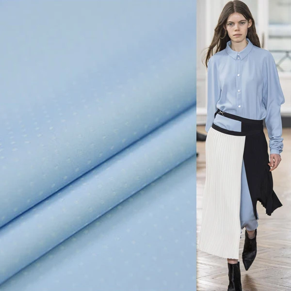 Jacquard design bright blue rayon cotton fabric very soft comfortable RCT011 | Дом и сад