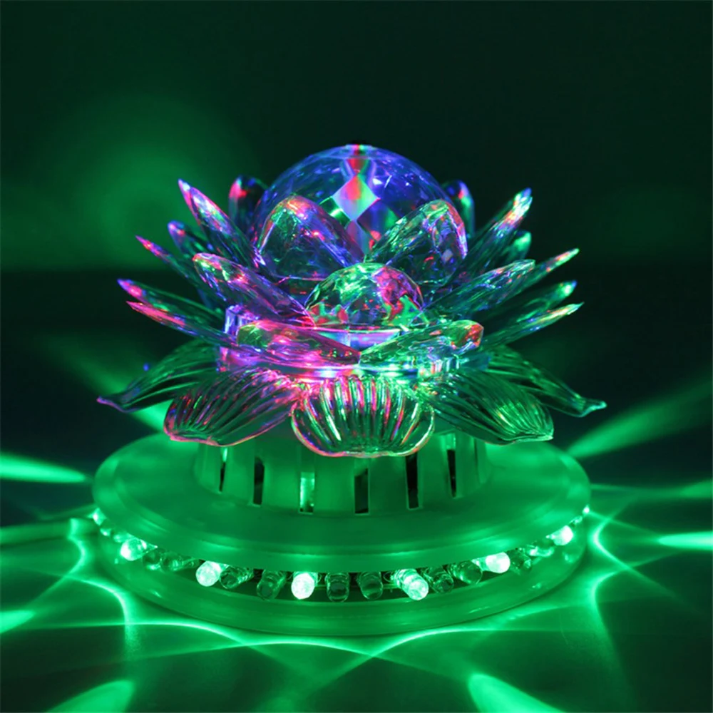 ZINUO RGB светодиодный светильник для сцены, вечерние, с автоматическим вращением, хрустальный магический шар, Подсолнух, сценический светильник, лампа, диско-клуб, DJ светильник