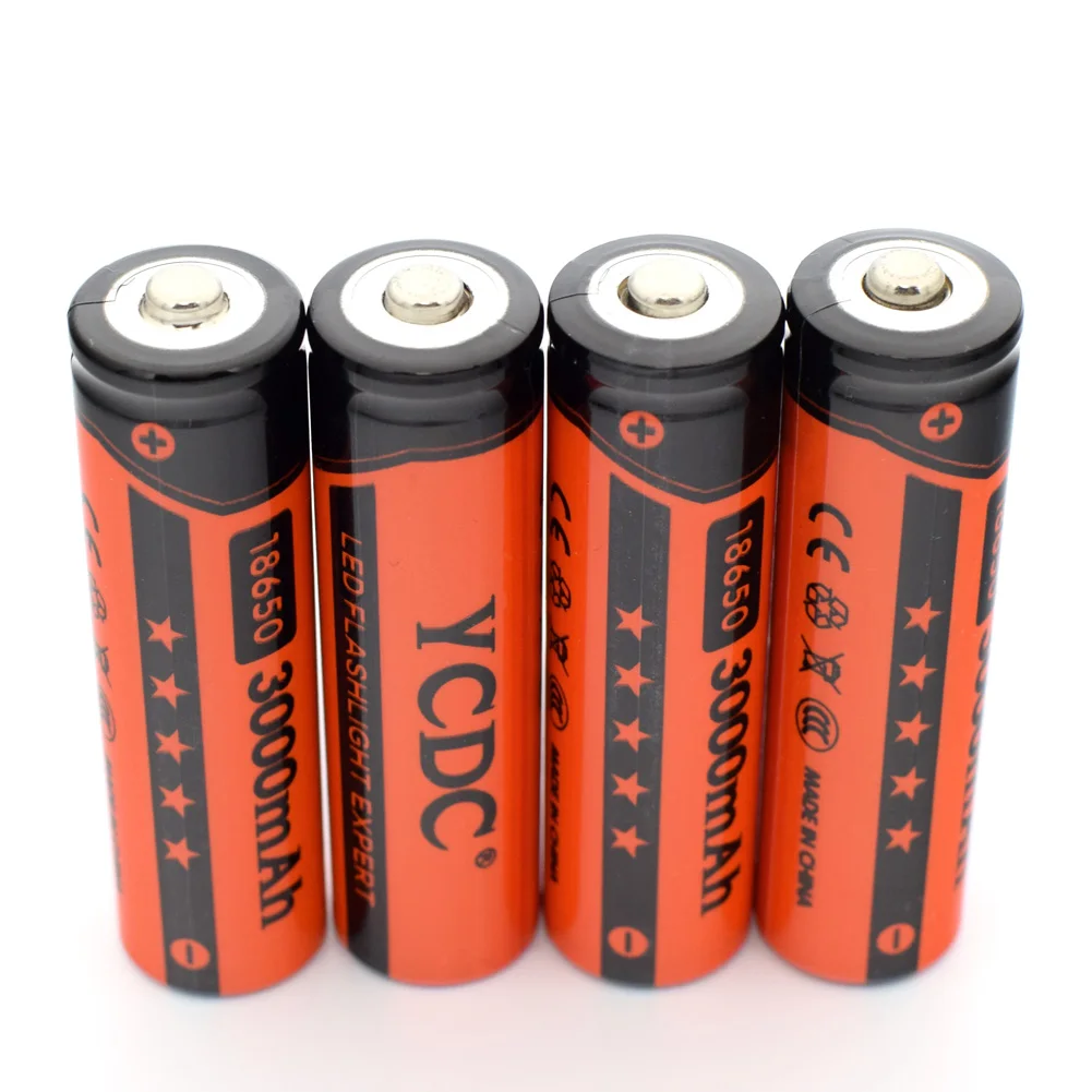 YCDC 2 шт литий-ионные 18650 аккумуляторные батареи 3,7 V 3000mAh литиевая батарея для 3,7 v power Bank фонарик батарея+ Batery Box