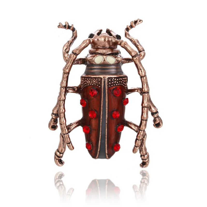 beetle 3 Больше коллекции милых насекомых животных брошь для мужчин ювелирные изделия Стразы Эмаль булавки броши в форме жуков для женщин детский значок на рюкзаке - Окраска металла: beetle 3
