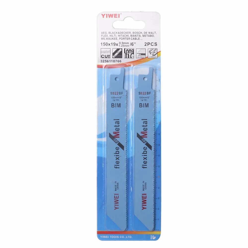 YIWEI 2 шт. прочный BIM S922VF/S922EF/S922BF/S123XF 152 мм 6 ''возвратно-поступательный пильный диск для резки металла и дерева