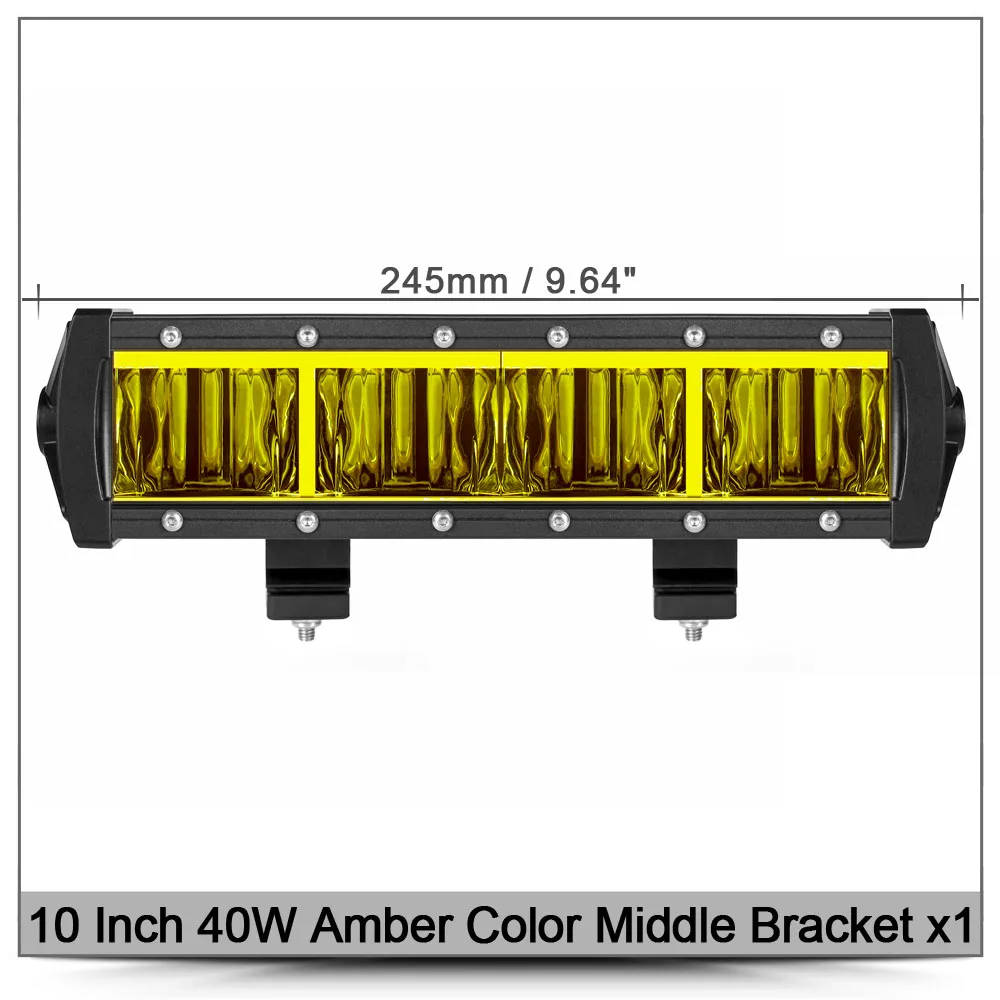 10 Inch Amber 40W x1 9D объектив Однорядный светодиодный светильник для внедорожника 12 В 24 В УАЗ ATV внедорожник Грузовик Мотоцикл Faros 4x4 внедорожных вождения работы Барра светильник s - Цвет: 10 Inch Amber 40W x1