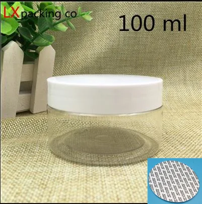100 ml white lid 30 шт 50 80 100 150 200 250 мл прозрачные Пластиковые Упаковочные бутылки с белой крышкой контейнер для специй банка с наклейкой - Цвет: 100 ml white lid