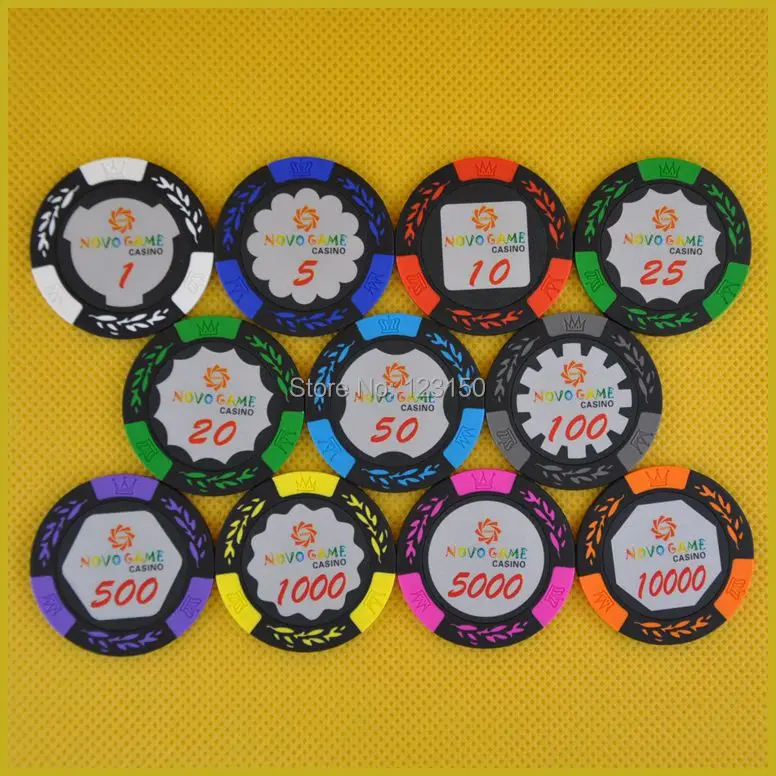 

PK-8001B2 50pcs/pack Clay 14g Poker Chips insert metal 11 denomination