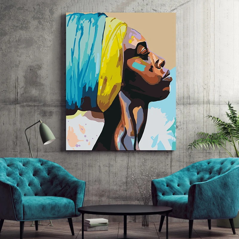 Рисуй по номеру Wall art живописи номерам абстрактный человека имеет женскую