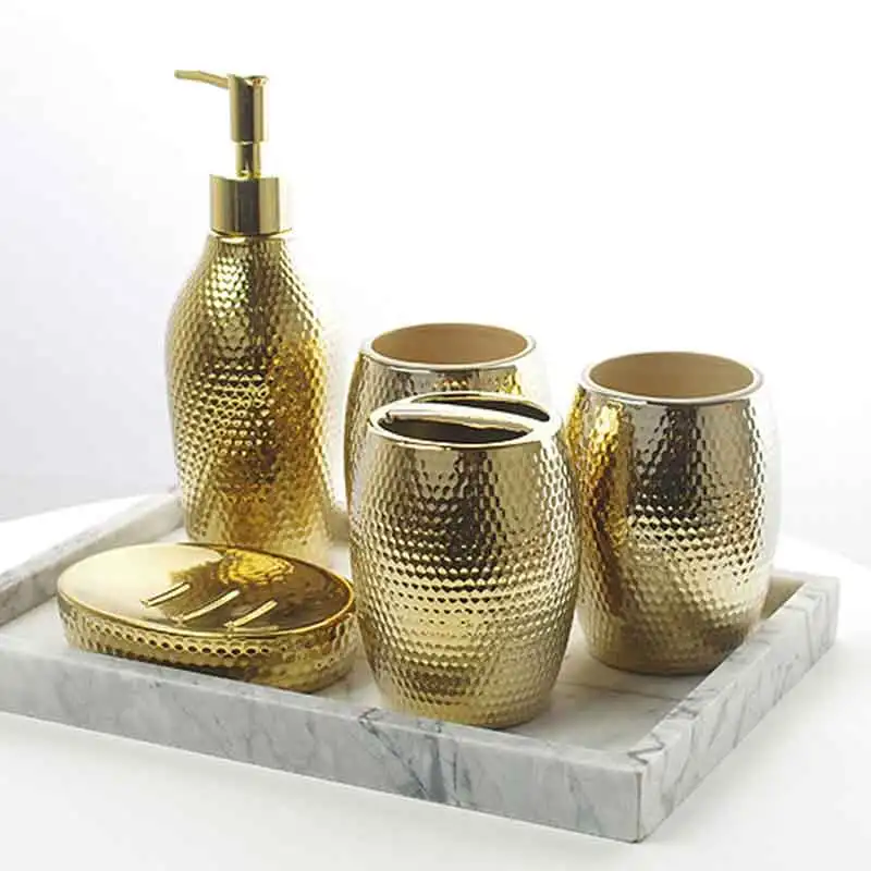 Набор керамических аксессуаров для ванной комнаты в скандинавском стиле пять