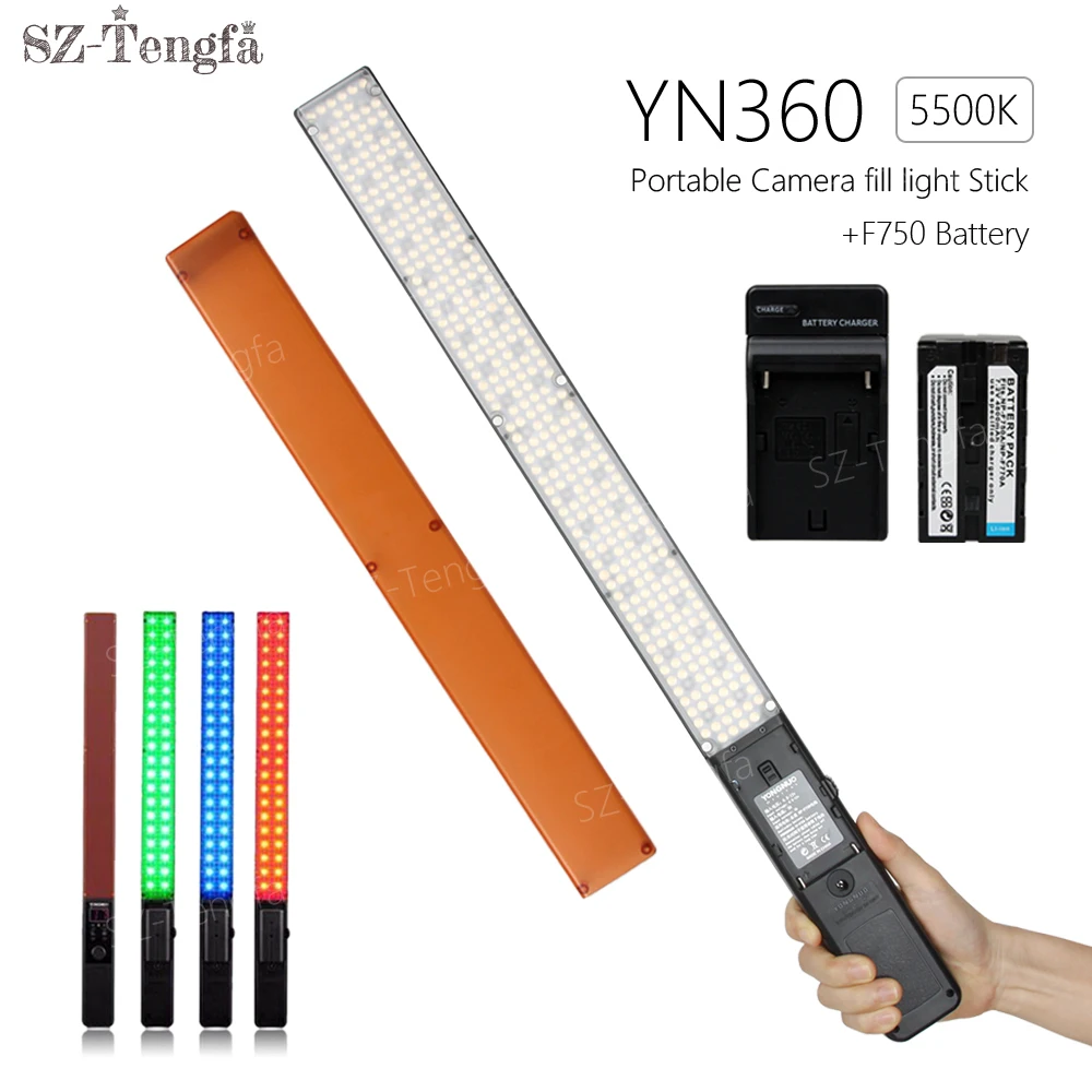 YONGNUO 360 LED YN360 5500K ручной светодиодный видео свет RGB красочные 39 5 см ICE Stick с F750
