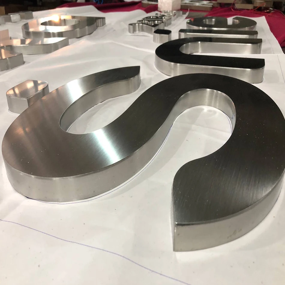 3D матовая отделка знак нержавеющая сталь металлические буквы|3d stainless steel letters|3d sign