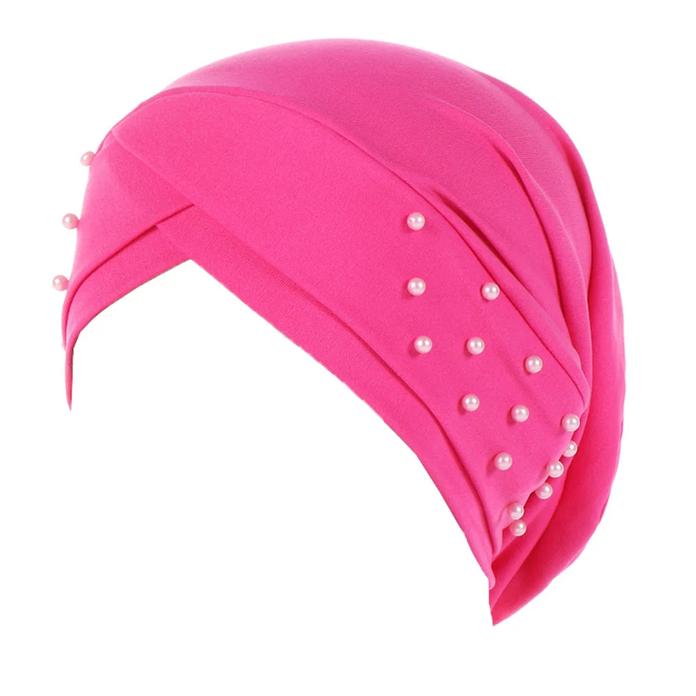 

Forehead Cross Turban Indian Hat Beaded Headwrap cap Women Chemotherapy Caps
