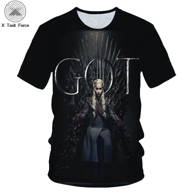 Новая популярная футболка с героями игры престолов Daenerys Targaryen мужская и женская
