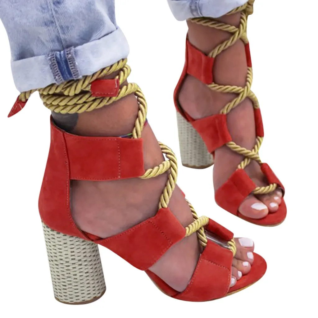 Сандалии SAGACE женские на высоком каблуке модные однотонные Босоножки платформе с