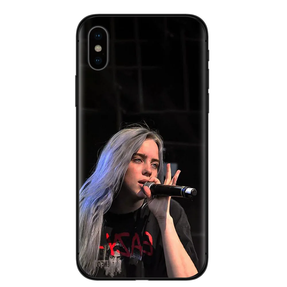T4246 Billie eilish rainbow blohsh глаза океана черный мягкий чехол для телефона iPhone X 5 5S SE 6 6splus 7 7Plus 8 8Plus XR XS MAX - Цвет: T4246