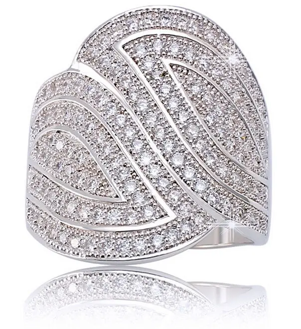 Роскошные ювелирные изделия Victoria Size5 10 обручальное кольцо из белого золота 10kt с