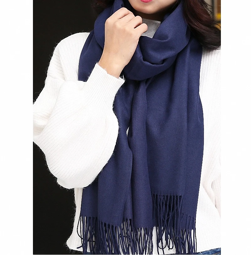 

High Quality Fashion Winter Scarf Women Spain Desigual Scarf Solid Thick Brand Shawls and Scarves for Women S002-blue