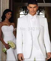 freenew design white shawl lapel groom tuxedosgroomsmen best man suitmen wedding suitsbridegroom suit jacketpantsvest