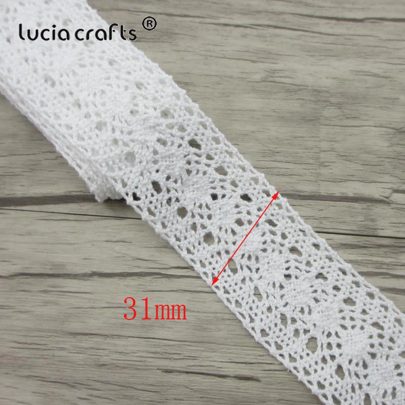 Lucia crafts, 2 ярдов/партия, белая хлопковая кружевная ткань, вышитая сетка, кружевная отделка, ленты, рукоделие, шитье, сделай сам, украшение, N0203