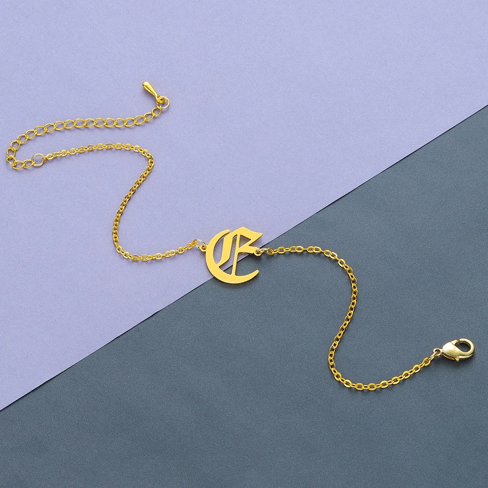 Компания todorova, простые заглавные начальные алфавиты браслет персонализированный Старый Английский очаровательный браслет с буквой подарки для мужчин Имя ювелирные изделия
