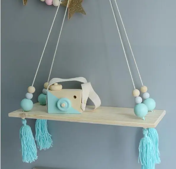 1 шт. деревянный висящая настенная полка дерево качелей полки разное Организатор