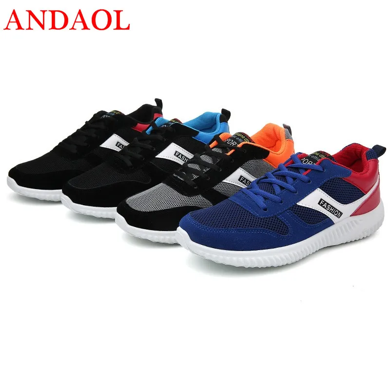 ANDAOL Men's Casual Shoes Top Quality Mesh Breathable Light Mixed Colors Sneakers Luxury Massage Non-Slip Trainers Skateboarding |