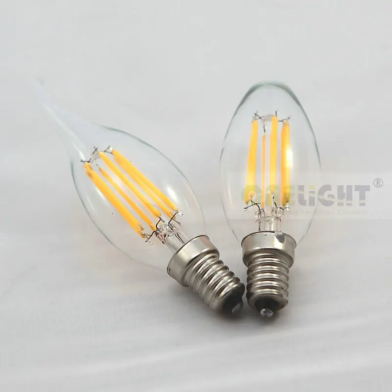 Светодиодная лампа накаливания C35 в стиле ретро 4 шт. высокая яркость с