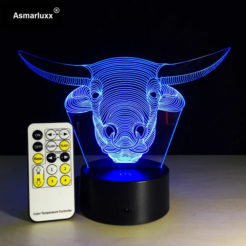 Творческий мультфильм баскетбольная команда Чикагские Быки) 3D ночной Светильник