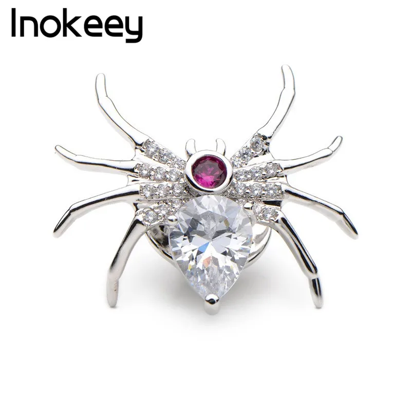 Inokeey сверкающие паук воротник Pin 2019 модные украшения булавка-брошь подарок |
