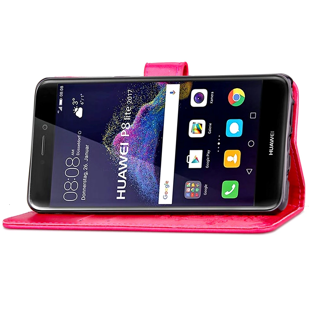 OUZifish For Huawei P8 Lite 2017 Case Hight Quality PU Leather Stand Flip Style Mobile Phone Cases with stand card slot | Мобильные