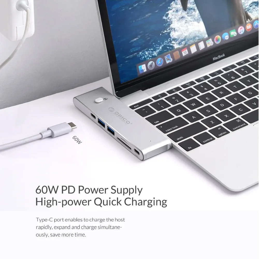 Usb концентратор ORICO с разъемом типа C для HDMI TF SD USB 3 0 Thunderbolt адаптер Apple Macbook Pro