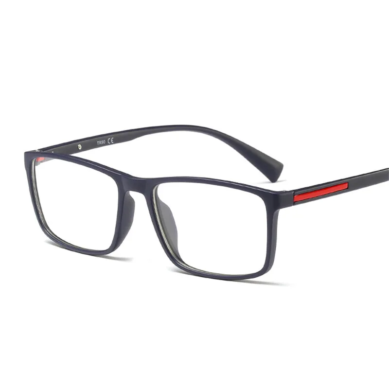 Cubojue Men's Prescription Glasses TR90 Man Optical Red Strip Black Spectacles Progressive Photochromic Multifocal Anti Blue |