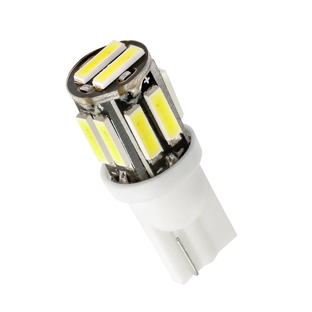 1 шт. W5W 10SMD 7020 SMD автомобильный T10 светодиодный 194 168 Клин сменный обратный приборная панель лампы белые лампочки для габаритных огней