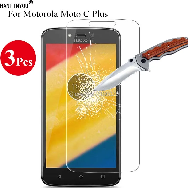 Новое закаленное стекло 3 шт./лот 9H 2.5D Защита экрана для Motorola Moto C Plus / + XT1723 защитная